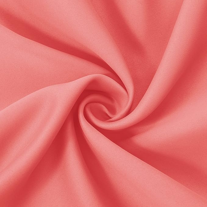 LEMOMO Blackout Curtains 66 x 95 inch/Coral Curtains Set of 2 Panels/Thermal Insulated Room Darkening Bedroom Curtains