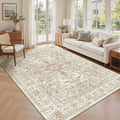 zesthome 5x7 Washable Rug-Stain Resistant Area Rugs for Living Room, Ultra-Thin Vintage Rugs, Non-Slip Backing Rug, Low Pile Large Area Rug, Boho Home Decor