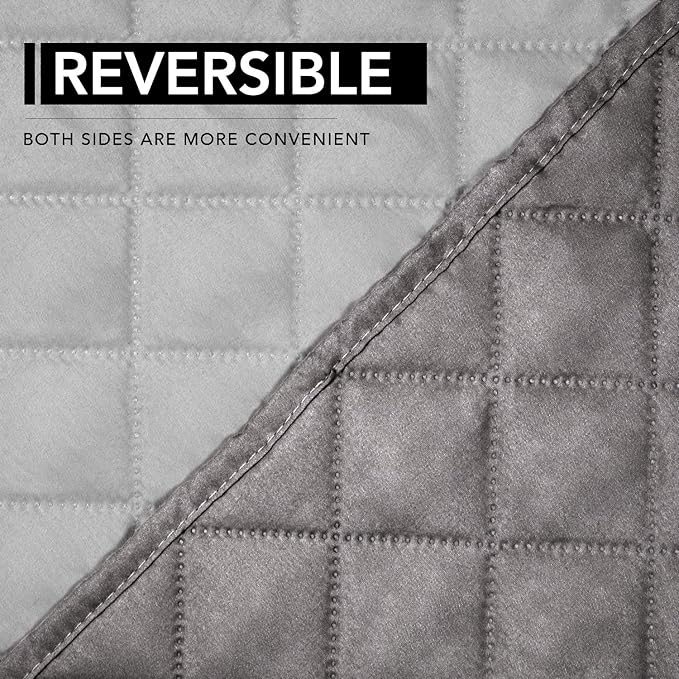 Easy-Going Oversized Recliner Cover Reversible Couch Cover Sofa Cover for Living Room Water Resistant Furniture Protector with Elastic Straps for Pets Dog (Oversized Recliner, Gray/Light Gray)