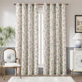 jinchan Floral Linen Curtains for Living Room 84 Inch Length Butterfly Curtain Blue Floral Curtains French Country Farmhouse Curtain Flower Patterned Drapes Window Treatment Set 2 Panels