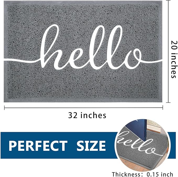 EARTHALL Funny Hello Mats Outdoor, Front Door Mat for Outside Entry, Doormat Outdor/Indoor Entrance, Front Door Rugs for Entryway Inside, Outside Mats for Home Entrance, Front Porch Decor 20"x32"