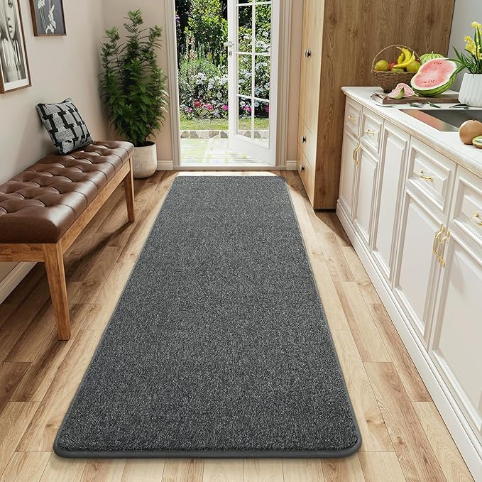 AROGAN Washable 2x6 Runner Rug for Hallway, Long Runner Rugs wtih Soft Memory Foam for Bedroom, Non Slip Backing Carpet Runners for Hallways, Kitchen, Bathroom, Entryway Home Decor, Black and White