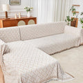 HOMERILLA Sectional Couch Covers for Sectional Sofa L Shaped Sofa Cover Blanket 2 Pieces L Shape Furniture Protector for Pets Dogs(Khaki White, XX-Large)