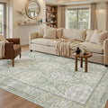 6x9 Area Rug for Living Room Washable 6x9 Rug Non-Slip Modern Rugs for Bedroom Dinning Room Ultra-Thin Indoor Green/Brown Rug