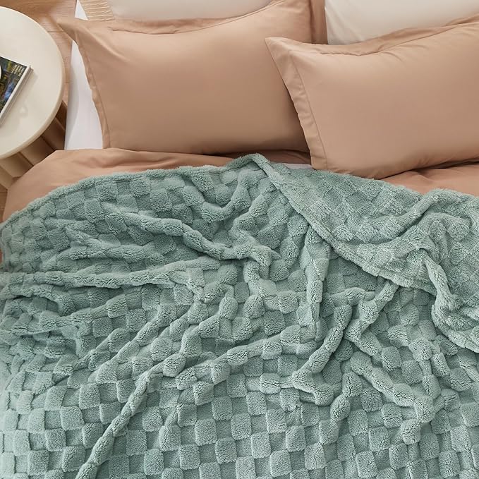 Bedsure GentleSoft Full Size Blankets for Bed - Super Soft Cozy Fleece Spring Blanket for Kids Girls, Large Fuzzy Throws for Bedroom Decor,Sage Green, 84x90 Inches