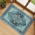 Area Rugs 2'6''x4' Kitchen Rugs Entry Rug Small Rugs for Entryway Kitchen Bathroom Door Mat Indoor Entrance,Washable Non Slip, Teal Green Lake Blue Turquoise
