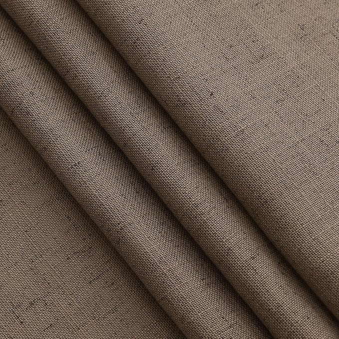 Light Brown Linen Curtains 96 Inches Long for Living Room Back Tab Vintage Rustic Farmhouse Light Filtering Curtain Burlap Textured Linen Drapes 96 Inch Length for Dinning Room Bedroom 52x96 8 FT