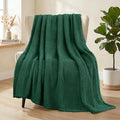 Whale Flotilla Extra Large Fuzzy Fleece Throw Blanket for Couch, 50x70 Inch Fluffy Warm Soft Jacquard Blankets for All Season, Lightweight and Cozy, Emerald Green