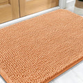 OLANLY Dog Door Mat for Muddy Paws 34x21, Absorbs Moisture and Dirt, Absorbent Non-Slip Washable Doormat, Quick Dry Chenille Mud Mat for Dogs, Entry Indoor Entryway Carpet for Inside Floor, Orange