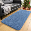 OLANLY 2x4 Machine Washable Runner Rugs for Hallway, Soft Fluffy Shaggy Bedside Rugs for Bedroom, Living Room, Indoor Floor Carpet for Kids Girls and Boys, Home Decor Aesthetic, Blue