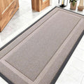 OLANLY Front Door Mat Indoor Outdoor Entrance, Waterproof All-Season, All-Weather Doormat, Sturdy Natural Rubber, Low Profile, Easy Clean Patio Porch Entryway Mat, 59x23, Camel