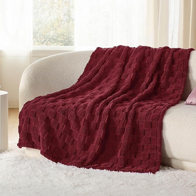 Bedsure GentleSoft Red Throw Blanket for Couch - Super Soft Cozy Blankets Gifts for Kids Girls, Cute Small Fleece Mother's Day Throws for Bedroom Home Decor, 50x70 Inches