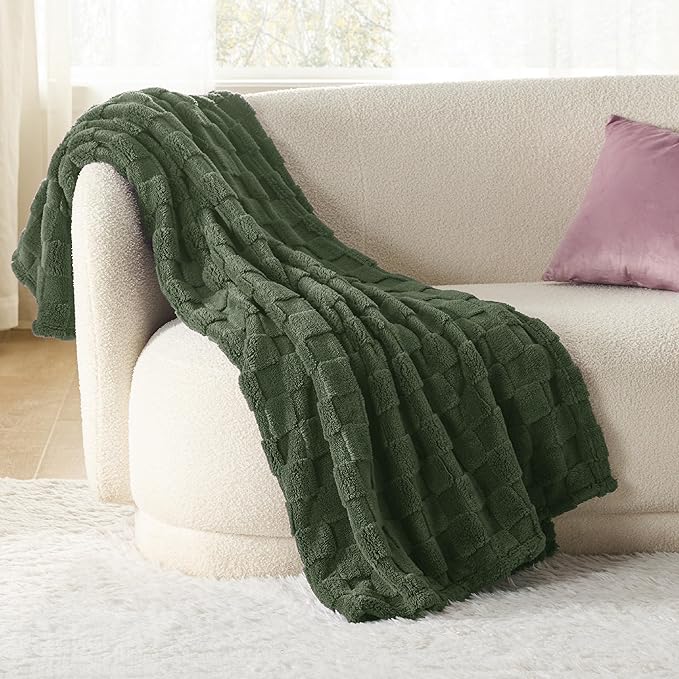 Bedsure GentleSoft Olive Green Spring Throw Blanket for Couch - Super Soft Cozy Blankets Gifts for Kids Girls, Cute Small Fleece Throws for Bedroom Home Decor, 50x70 Inches