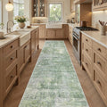Runner Rug 2x8 Washable Non-Slip Hallway Runner Rugs for Kitchen Bathroom Laundry Room Green/Ivory Vintage Floor Carpet Runners for Hallways Entryway