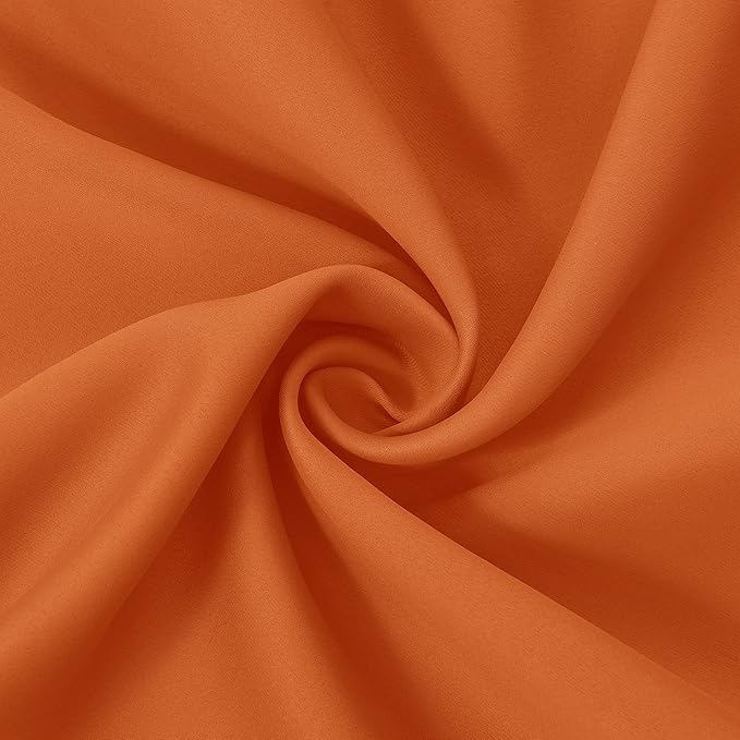 LEMOMO Orange Blackout Curtains 52 x 54 Inch Length/Set of 2 Curtain Panels/Thermal Insulated Room Darkening Blackout Curtains for Bedroom