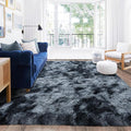 Rugs for Living Room 9x12, Soft Shaggy Modern Shag Area Rug for Bedroom, Upgrade Non-Slip Plush Fluffy Carpet for Kids Boys Girls Room Home Decor Aesthetic, Blue Grey