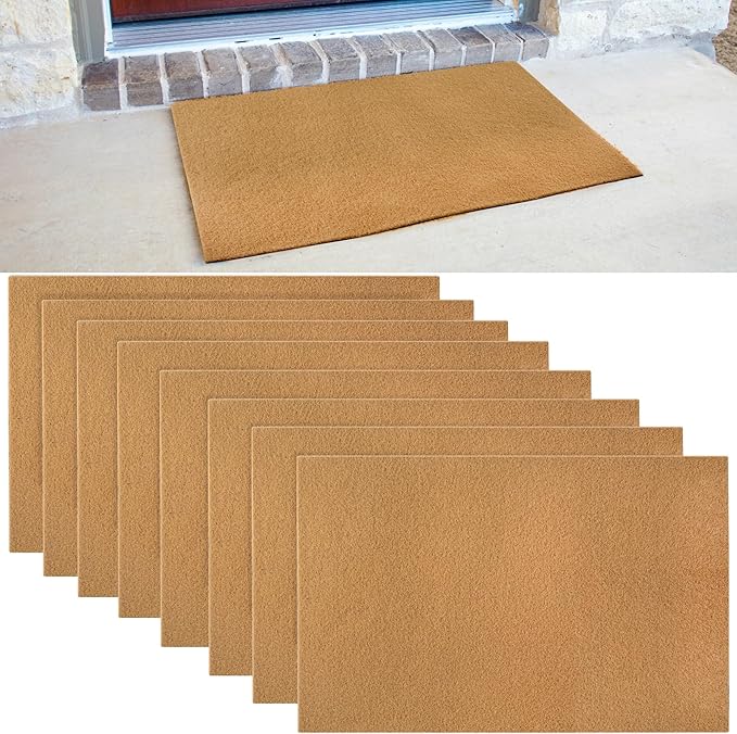 8 Pack Blank Door Mats, 30x17 Inch Artificial Coir Door Mats Outdoor for Crafting, Plain Door Mat for Painting, Welcome Mat for Indoor/Outdoor Use, Front Porch, Entryway, Non-Slip Rubber Backing