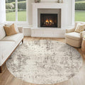 UERMEI 6ft Round Area Rug Living Room Rugs - 6x6 Washable Neutral Modern Abstract Soft Thin Rug Indoor Floor No Slip Rug Carpet for Bedroom Under Dining Table Home Office Decor - Dark Brown