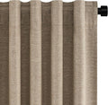 Topfinel Taupe Burlap Linen Blackout Curtains 63 Inches Long 2 Panels for Small Window Boho Farmhouse Linen Blend Texture Insulated Hook Belt Back Tab Pocket Pleated Drapes Fall Home Decor(W52 x L63)