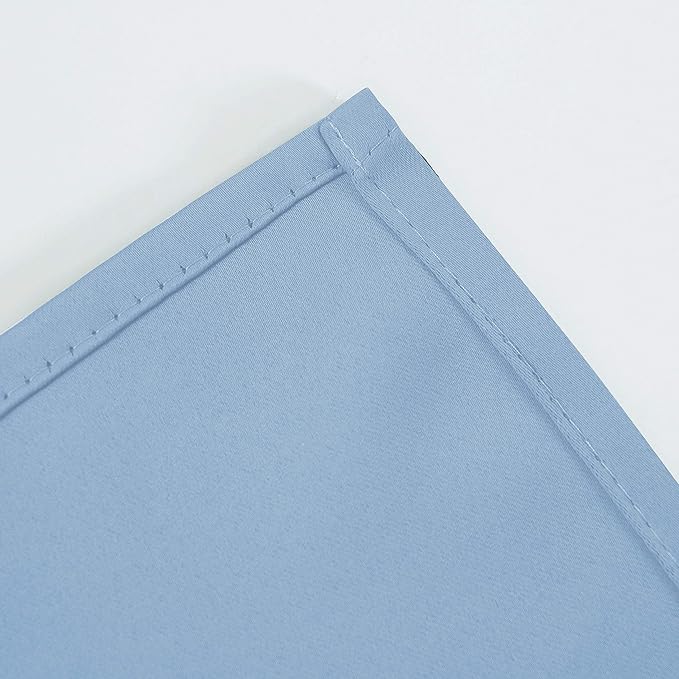 LEMOMO Sky Blue Blackout Curtains 66 x 63 Inch Length/Set of 2 Curtain Panels/Thermal Insulated Room Darkening Blackout Curtains for Bedroom