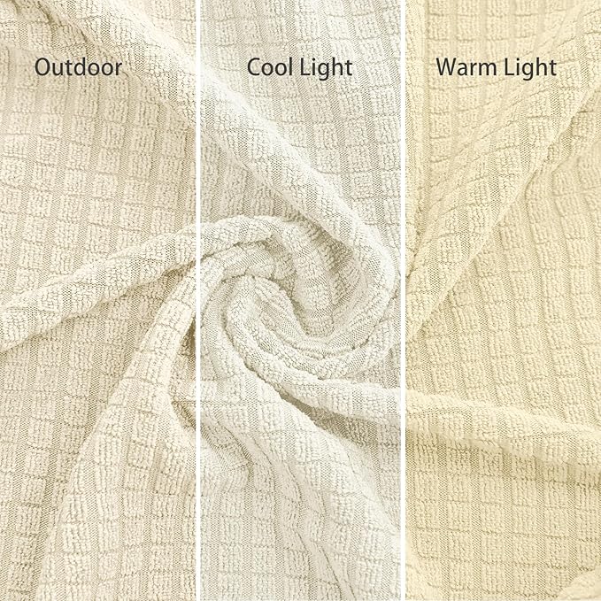 2025 New Stretch Loveseat Sofa Slipcovers Couch Cover for 2 Cushion Furniture Protector Sofa Covers with Elastic Bottom Small Checks for Pets, Kids - Beige