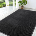 OLANLY Front Door Mat Indoor Outdoor Entrance, Waterproof Heavy Duty Doormat, Fade Resistant, Low Profile, Easy Clean Patio Porch Welcome Floor Mats for Entry, 59x40, Off-Black