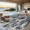 6x9 Area Rugs for Living Room - Washable Rug Modern Abstract Soft Large Neutral Non-Slip Carpet Indoor Floor Thin Carpets for Bedroom Dining Room Farmhouse Nursery Home Office Black Gold