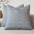 Foindtower Set of 2 Decorative Neutral Floral Print Throw Pillow Covers Vintage Accent Farmhouse Cushion Covers Boho Home Decor for Sofa Couch Chair Bedroom Living Room,24×24 Inch,Dusty Blue