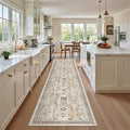 Madane Runner Rugs for Hallway 2x10 Long Washable Non-Slip Hallway Runner Rug Low-Pile Stair Kitchen Runner Throw Carpet for Entrance Living Dining Laundry Room (Brown/Gold, 2 x 10)