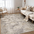 Nakagishi 5x7 Area Rugs Living Room: Washable Abstract Large Neutral Soft Rug Stain Resistant Modern Indoor Floor Non-Slip Carpet for Bedroom Nursery Kids Playroom Office Dining Room Dorm- Brown Grey
