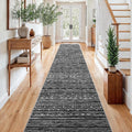 3x15 Washable Kitchen Runner Rug: Modern Moroccan Runners for Hallway Soft Non Slip Rugs with Rubber Backing Low Pile Thin Waterproof Floor Carpet for Entryway Bedroom Bathroom Indoor 3x15 Black