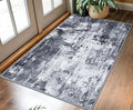 KOZYFLY Modern Abstract 3x5 Rug Gray Washable Rug Entry Rug, Soft Non-Slip Contemporary Nursery Mat Indoor Throw Kitchen Carpet with Soft Low Pile for Bedroom Office Living Room Bathroom Dorm