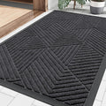 Smiry Front Door Mat Outside Entrance, Heavy Duty Sturdy Natural Rubber Doormat, Trap Dirt and Moisture, Easy Clean Low Profile Welcome Floor Mats for Indoor Outdoor Entry, 35X23 Inch, Medium Grey