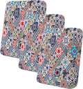hyha Printed Couch Cushion Covers, Floral Sofa Covers Washable for 3 Cushion Couch, Stretch Pattern Outdoor Cushion Covers for Patio Furniture with Elastic Bottom(3 Packs, Patchwork Moroccan)