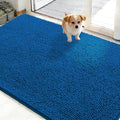 OLANLY Dog Door Mat for Muddy Paws 48x30, Absorbs Moisture and Dirt, Absorbent Non-Slip Washable Doormat, Quick Dry Chenille Mud Mat, Entry Indoor Entryway Carpet for Inside Floor, Deep Navy Blue