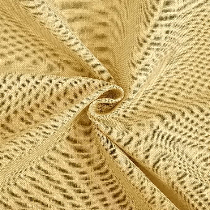 Gold Curtains for Living Room Back Tab Modern Farmhouse Semi Sheer Curtains 96 inches Long 2 Panels Set Muted Neutral Window Curtain for Dining Room Bedroom 52x96