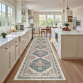 Madane Hallway Runner Rug 2'6''x12' Kitchen Runner, Non Slip Vintage Runners for Hallways Washable Kitchen Rugs Soft Low Pile 2.5x12 ft Rug Runner for Laundry Room, Entryway and Bedroom, Navy Blue