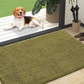 OLANLY Dog Door Mat for Muddy Paws 47x32, Absorbs Moisture and Dirt, Absorbent Non-Slip Washable Doormat, Quick Dry Chenille Mud Mat, Entry Indoor Entryway Carpet for Inside Floor, Willow Green