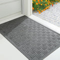 Mibao Front Door Mat Indoor Outdoor Entrance, Dirt Trapping Waterproof All-Season, All-Weather Doormat, Non-Slip Durable Natural Rubber Low Profile Easy Clean Patio Entrance Mat, 61.5" x 36", Grey