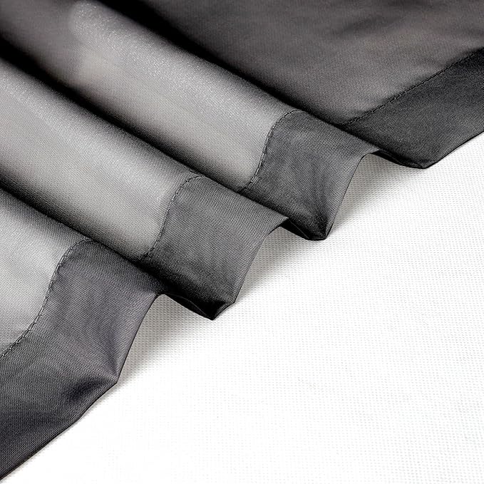 OVZME 2 Pieces Black Sheer Curtains 96" Inch Long for Living Room, Top Rod Pocket Voile Lightweight and Airy Drapes Window Treatment, 2 Panels= 84" W, Each 42" W x 96“L