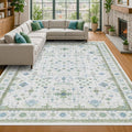 And Green Living Room Rug in Blue, 7x10