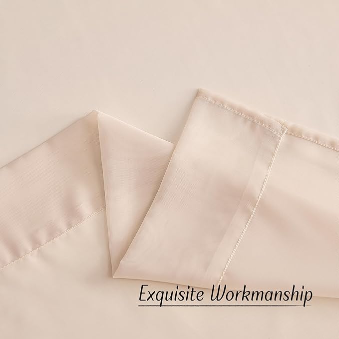 NICETOWN Taupe Voile Sheer Curtains 108 inches Long for Living Room, Grommet Airy & Elegant Light Filtering Soft Sheer Lightweight Window Treatment for Bedroom, W54 x L108, 2 Panels