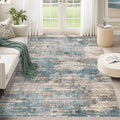 XLUEZ 5x7 Area Rugs for Living Room, Washable Modern Abstract Large Area Rug Neutral Soft Non Slip Kids Rug Stain Resistant Indoor Carpet for Bedroom Nursery Dining Room Playroom(GreenBrown, 5'x7')