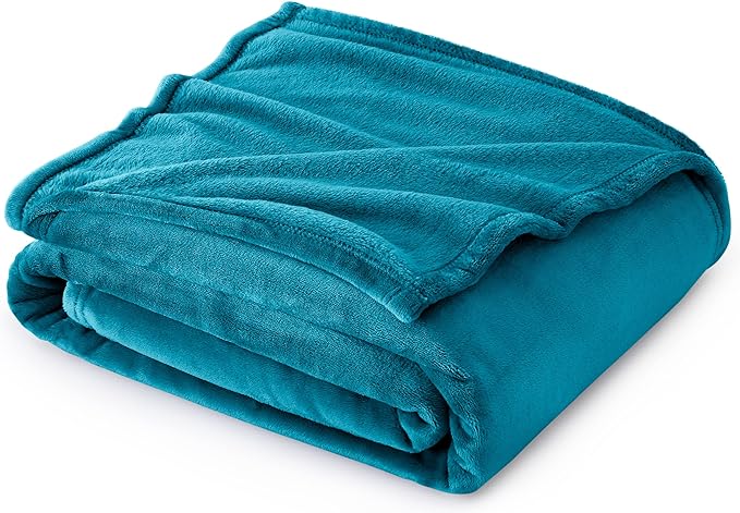Bedsure GentleSoft Fleece Blanket Twin Size Teal - 300GSM Lightweight Plush Fuzzy Cozy Soft Warm Blanket for Bed, Sofa, Couch, Travel, Camping, 60x80 inches