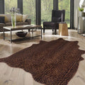 Faux Antelope Cheetah Print Rug, Leopard Rug 5.2x7 Faux Animal Print Skin Cheetah Area Rug for Bedroom Living Room Animal Fur Hide Rustic Dark Brown