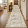 Runner Rug 2'x10' Washable Non-Slip Runner Rugs for Kitchen Bathroom Laundry Room Brown Vintage Floor Carpet Runners for Hallway Entryway