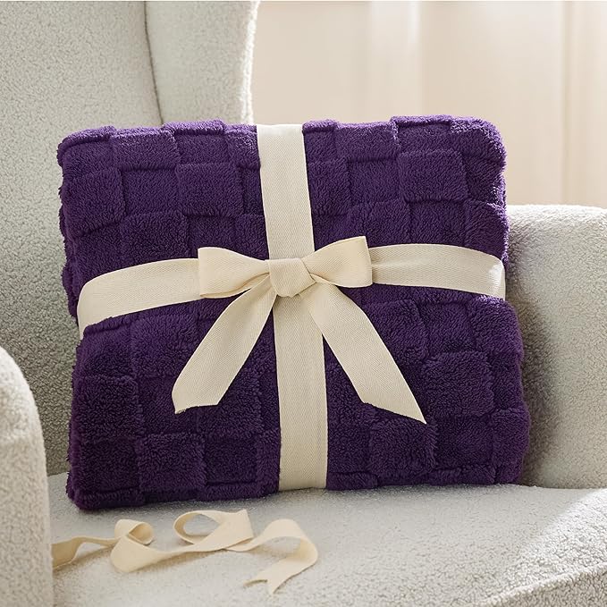 Bedsure GentleSoft Purple Throw Blanket for Couch - Super Soft Cozy Blankets Gifts for Kids Girls, Cute Small Fleece Mother's Day Throws for Bedroom Home Decor, 50x70 Inches
