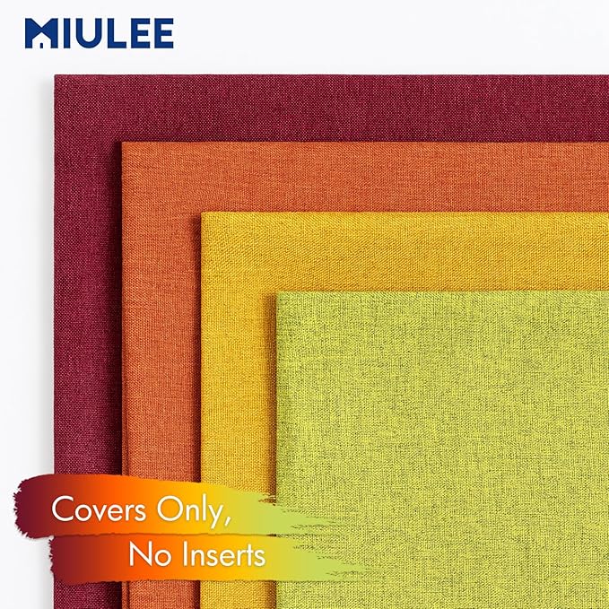 MIULEE Pack of 4 Decorative Outdoor Throw Pillow Covers Linen Waterproof Pillow Covers Farmhouse Cushion Cases for Patio Garden Tent Balcony Couch Sofa 18x18 inch Yellow Green