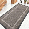 OLANLY Front Door Mat Indoor Outdoor Entrance, Waterproof All-Season, All-Weather Doormat, Sturdy Natural Rubber, Low Profile, Easy Clean Patio Porch Entryway Mat, 47x23, Khaki and White