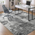 Living Room Rug 9x11 Gray Area Rugs Machine Washable Abstract Boho Large Rug Non-Slip Non-Shedding Faux Wool Indoor Vintage Carpet for Bedroom, Classroom, Dining Room, Kids Playroom